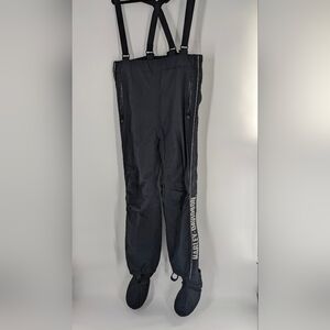 Harley Davidson Rainproof Suspender Safety Pants With Boot Cover Men's L Black
